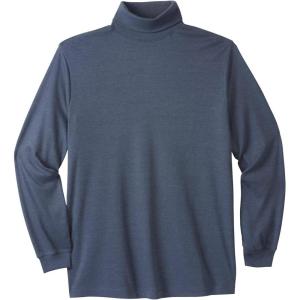 imageKingSize Mens Big ampamp Tall Tall Turtleneck LongSleeve TeeHeather Slate Blue