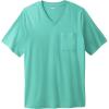 imageKingSize Mens Big ampamp Tall ShrinkLess Lightweight VNeck Pocket TShirtTidal Green