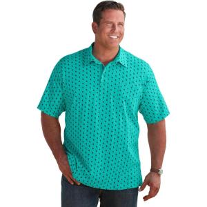 imageKingSize Mens Big ampamp Tall Lightweight Jersey PoloTidal Green Geo