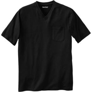 imageKingSize Mens Big ampamp Tall ShrinkLess Lightweight VNeck Pocket TShirtBlack