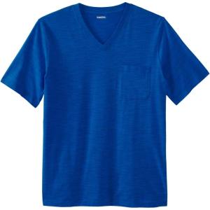 imageKingSize Mens Big ampamp Tall ShrinkLess Lightweight VNeck Pocket TShirtCobalt Marl