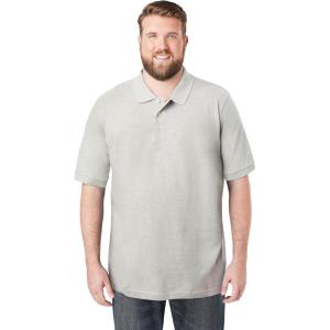 imageKingSize Mens Big ampamp Tall ShrinkLess Piqu Polo ShirtHeather Grey