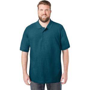 imageKingSize Mens Big ampamp Tall ShrinkLess Piqu Polo ShirtHeather Midnight Teal