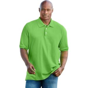 imageKingSize Mens Big ampamp Tall ShrinkLess Piqu Polo ShirtLime