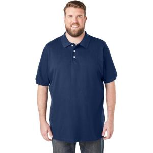 imageKingSize Mens Big ampamp Tall ShrinkLess Piqu Polo ShirtNavy