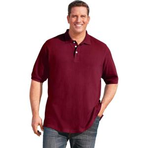 imageKingSize Mens Big ampamp Tall ShrinkLess Piqu Polo ShirtRich Burgundy