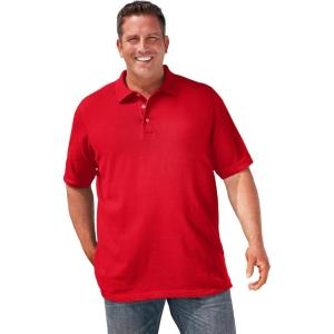 imageKingSize Mens Big ampamp Tall ShrinkLess Piqu Polo ShirtTrue Red