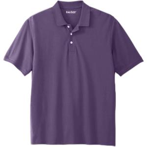 imageKingSize Mens Big ampamp Tall ShrinkLess Piqu Polo ShirtVintage Purple