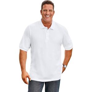 imageKingSize Mens Big ampamp Tall ShrinkLess Piqu Polo ShirtWhite