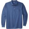 imageKingSize Mens Big ampamp Tall LongSleeve Shrink Piqu PoloHeather Blue