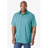 imageKingSize Mens Big ampamp Tall Short Sleeve Printed Check Sport ShirtLight Teal Check