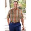 imageKingSize Mens Big ampamp Tall Short Sleeve WrinkleFree Sport ShirtSafari Green Check