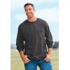 imageKingSize Mens Big ampamp Tall ShrinkLess Lightweight LongSleeve Crewneck Pocket TShirtHeather Charcoal