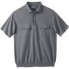 imageKingSize Mens Big ampamp Tall Jersey Double Pocket Banded Bottom PoloSteel 0073