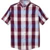 imageKingSize Mens Big ampamp Tall Short Sleeve Printed Check Sport ShirtBurgundy Buffalo Check