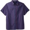 imageKingSize Mens Big ampamp Tall Short Sleeve Printed Check Sport ShirtNavy Check