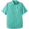 imageKingSize Mens Big ampamp Tall Short Sleeve WrinkleFree Sport ShirtTidal Green Check