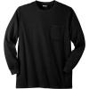 imageKingSize Mens Big ampamp Tall ShrinkLess Lightweight LongSleeve Crewneck Pocket TShirtBlack