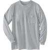 imageKingSize Mens Big ampamp Tall ShrinkLess Lightweight LongSleeve Crewneck Pocket TShirtHeather Grey