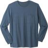 imageKingSize Mens Big ampamp Tall ShrinkLess Lightweight LongSleeve Crewneck Pocket TShirtHeather Slate Blue