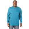 imageKingSize Mens Big ampamp Tall ShrinkLess Lightweight LongSleeve Crewneck Pocket TShirtHeather Teal