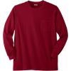 imageKingSize Mens Big ampamp Tall ShrinkLess Lightweight LongSleeve Crewneck Pocket TShirtRich Burgundy