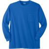 imageKingSize Mens Big ampamp Tall ShrinkLess Lightweight LongSleeve Crewneck Pocket TShirtRoyal Blue