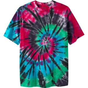 imageKingSize Mens Big ampamp Tall Lightweight TieDye Crewneck TeeBlack Tie Dye