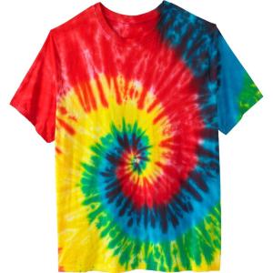 imageKingSize Mens Big ampamp Tall Lightweight TieDye Crewneck TeeRainbow Tie Dye