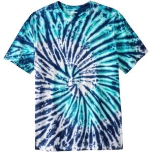 imageKingSize Mens Big ampamp Tall Lightweight TieDye Crewneck TeeWhite Teal Tie Dye