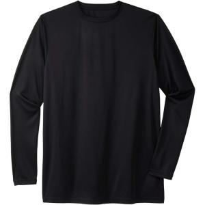 imageKingSize Mens Big ampamp Tall No Sweat LongSleeve Crewneck TeeBlack