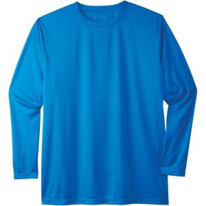 imageKingSize Mens Big ampamp Tall No Sweat LongSleeve Crewneck TeeElectric Blue