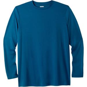 imageKingSize Mens Big ampamp Tall No Sweat LongSleeve Crewneck TeeMidnight Teal