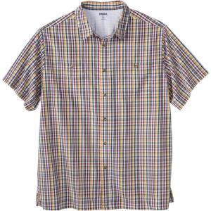 imageKingSize Mens Big ampamp Tall Short Sleeve Printed Check Sport ShirtGold Check