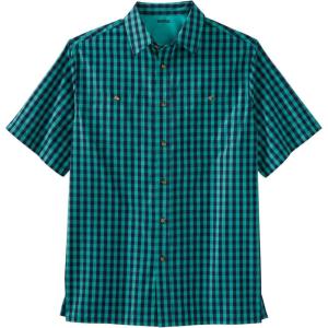 imageKingSize Mens Big ampamp Tall Short Sleeve Printed Check Sport ShirtTidal Green Check