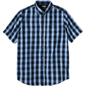 imageKingSize Mens Big ampamp Tall Short Sleeve WrinkleFree Sport ShirtBlack Check