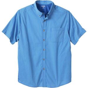 imageKingSize Mens Big ampamp Tall Short Sleeve WrinkleFree Sport ShirtBlue Stripe