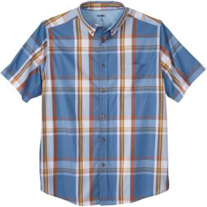 imageKingSize Mens Big ampamp Tall Short Sleeve WrinkleFree Sport ShirtDusty Blue Plaid