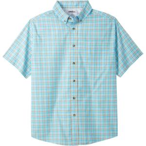 imageKingSize Mens Big ampamp Tall Short Sleeve WrinkleFree Sport ShirtLight Blue Check