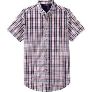 imageKingSize Mens Big ampamp Tall Short Sleeve WrinkleFree Sport ShirtRed Multi Plaid