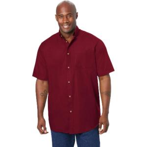 imageKingSize Mens Big ampamp Tall Short Sleeve WrinkleFree Sport ShirtRich Burgundy