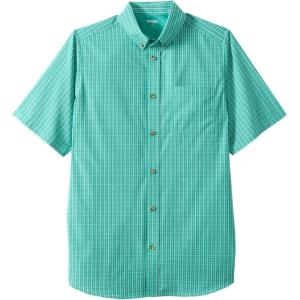 imageKingSize Mens Big ampamp Tall Short Sleeve WrinkleFree Sport ShirtTidal Green Check