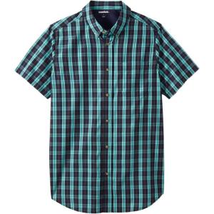 imageKingSize Mens Big ampamp Tall Short Sleeve WrinkleFree Sport ShirtTidal Green Plaid