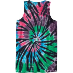 imageKingSize Mens Big ampamp Tall ShrinkLess Lightweight LongerLength TankBlack Tie Dye