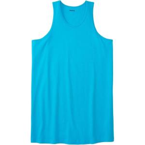 imageKingSize Mens Big ampamp Tall ShrinkLess Lightweight LongerLength TankElectric Turquoise