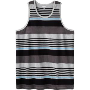 imageKingSize Mens Big ampamp Tall ShrinkLess Lightweight LongerLength TankGrey Stripe