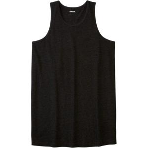 imageKingSize Mens Big ampamp Tall ShrinkLess Lightweight LongerLength TankHeather Charcoal