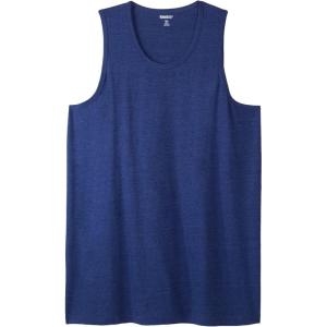 imageKingSize Mens Big ampamp Tall ShrinkLess Lightweight LongerLength TankHeather Navy