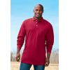 imageKingSize Mens Big ampamp Tall LongerLength LongSleeve ShrinkLess Piqu PoloRich Burgundy