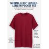 imageKingSize Mens Big ampamp Tall ShrinkLess Lightweight LongerLength Crewneck Pocket TShirtBlackberry